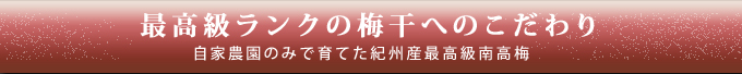 最高級ランクの梅干へのこだわり